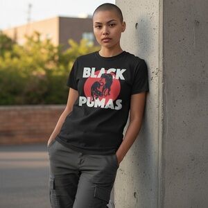 Black Pumas Gildan Black and Red Graphic Tee (A251)